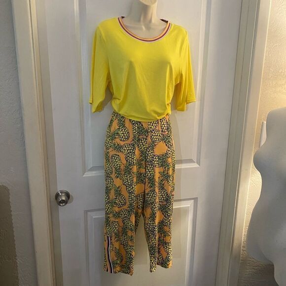 Ew Cuddl Duds Pineapple Lounge Set Sz Med - Picture 3 of 8